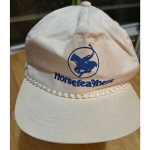 Horsefeathers vintage-style trucker cap hat embroidered logo braided rope at bri